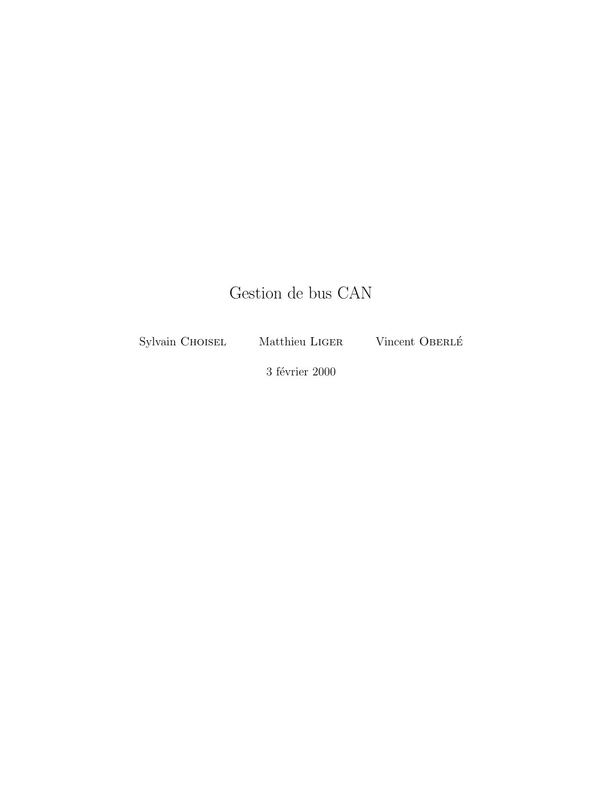 First page of Gestion de bus CAN