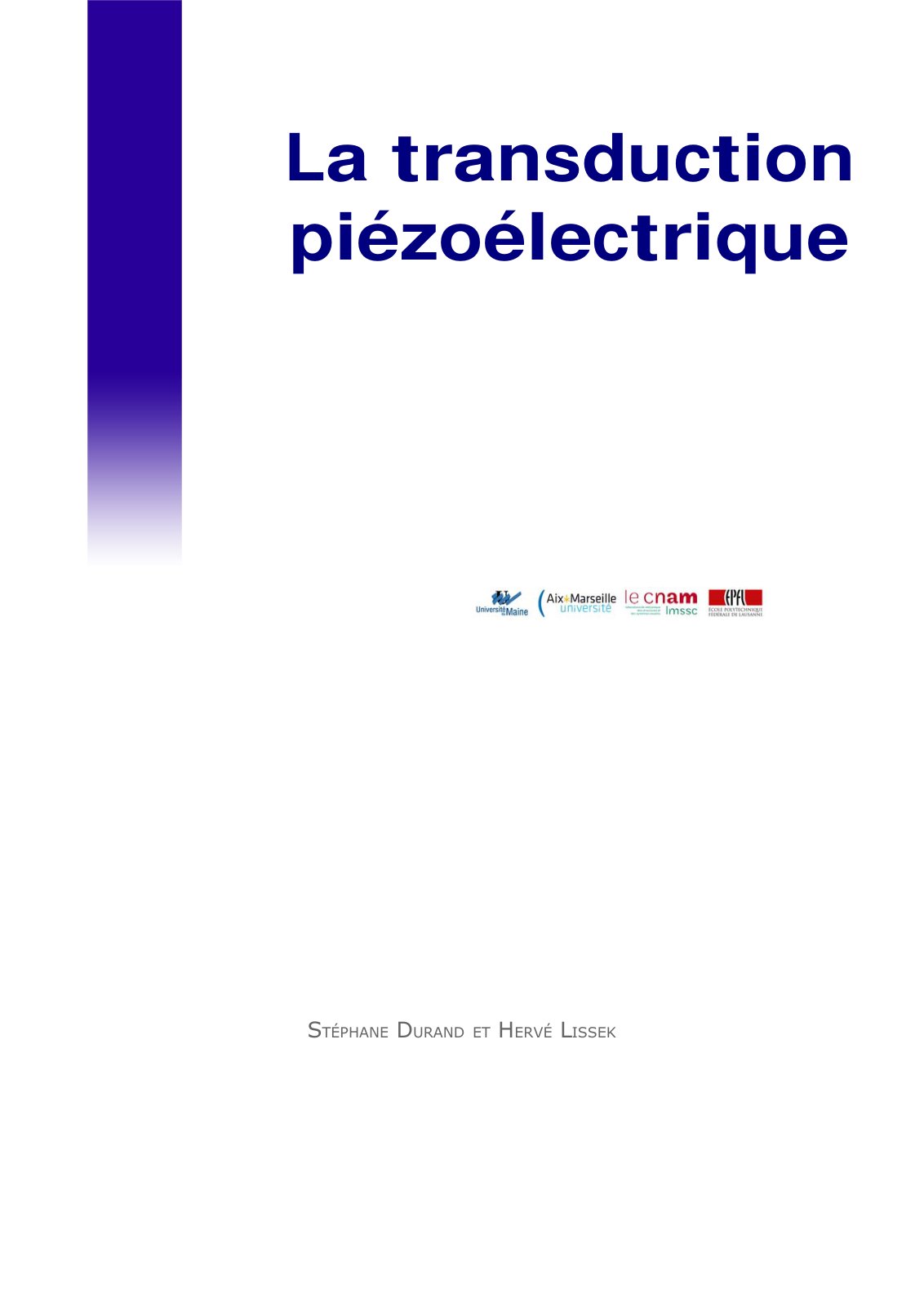First page of transduction piezoelectrique