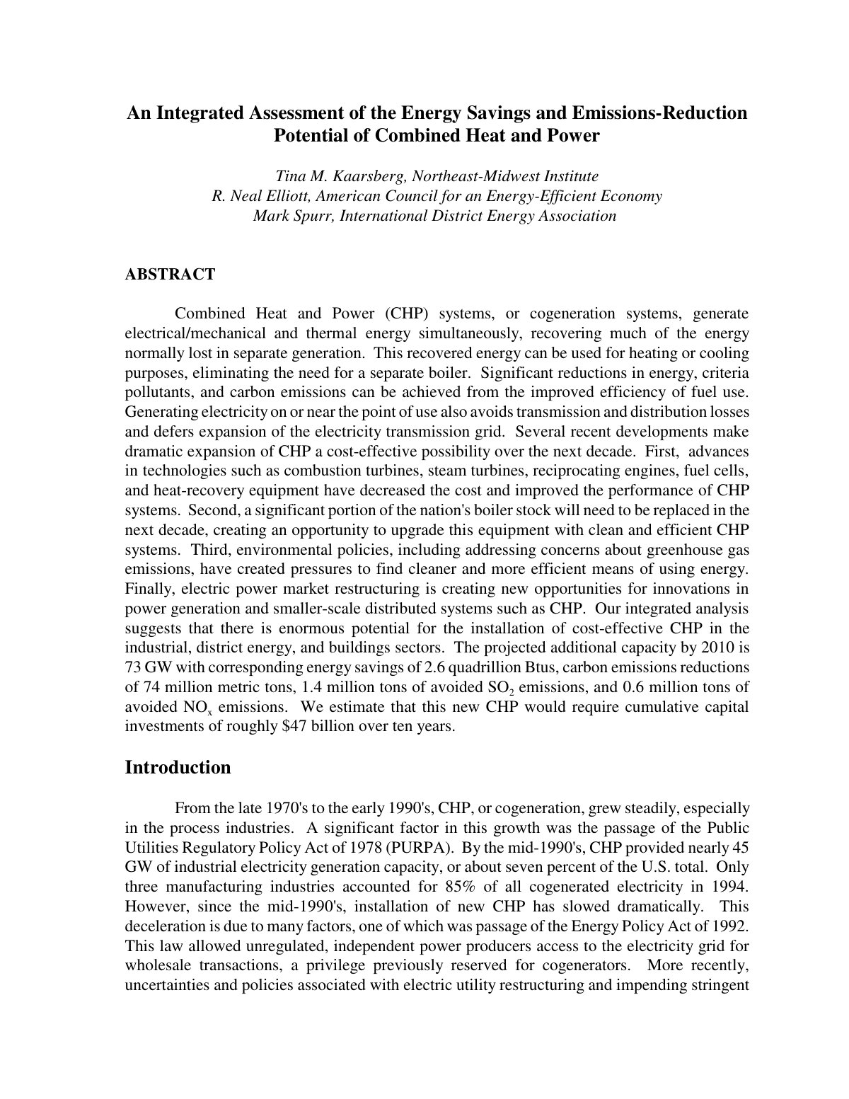 First page of An Integrated Assessment of the Energy S