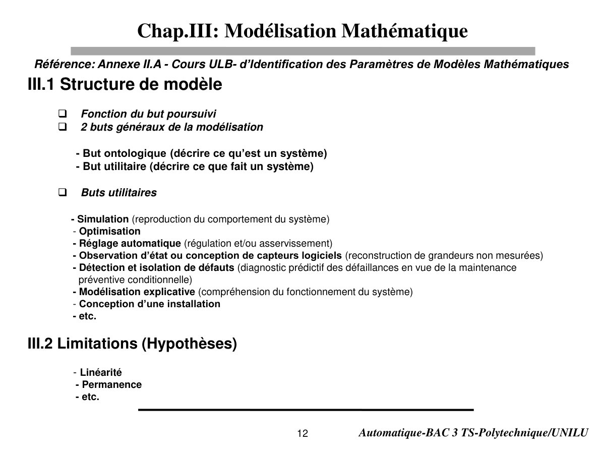 First page of III. Chap.III. Modélisation Mathématique