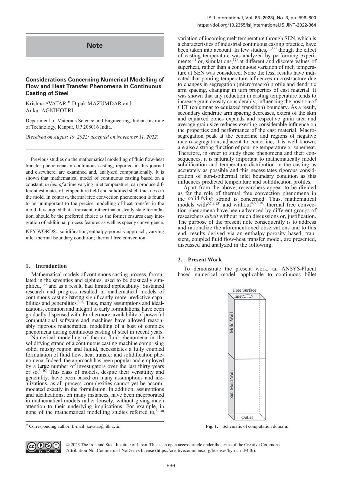 First page of Considerations Concerning Numerical Mode