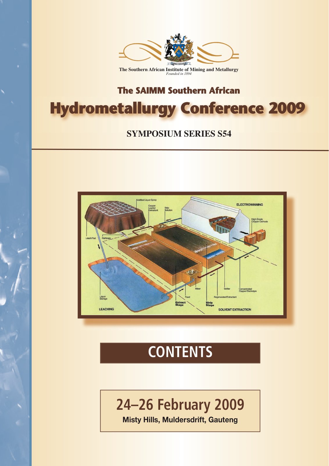 First page of HYDROMETALLURGY CONFERENCE 2009