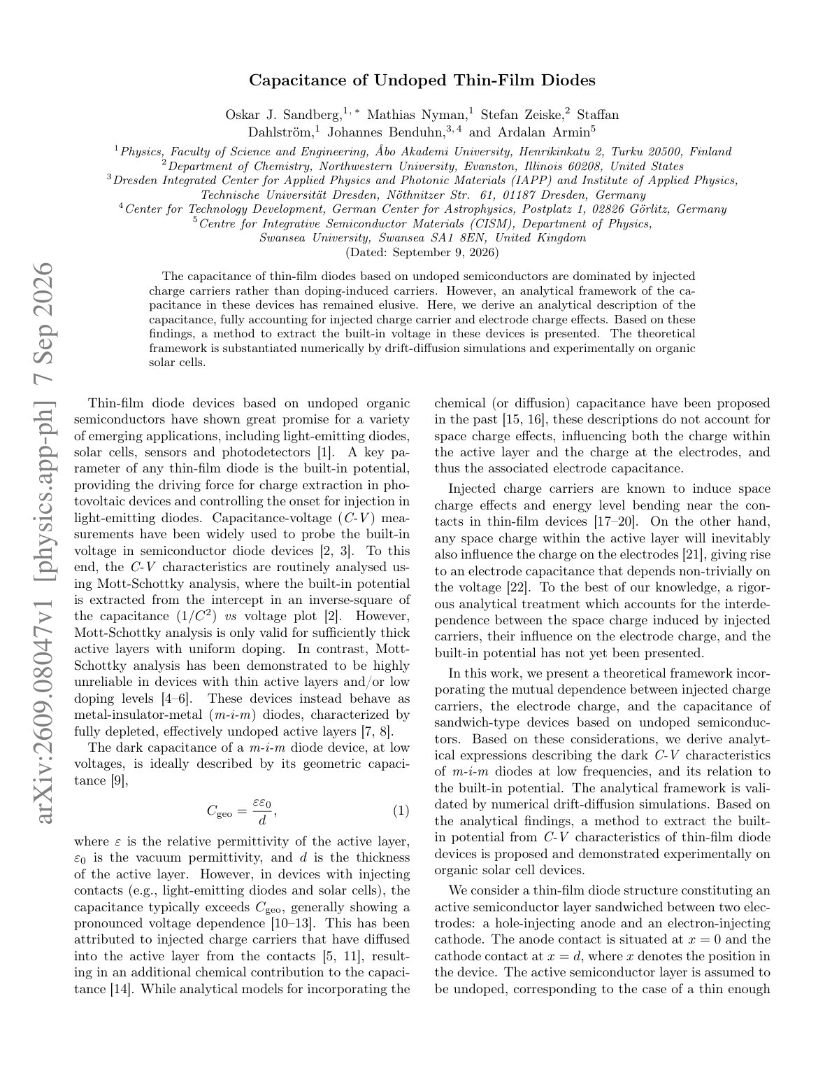 First page of 2026 Sandberg Undoped Thin Film Diode Capacitance