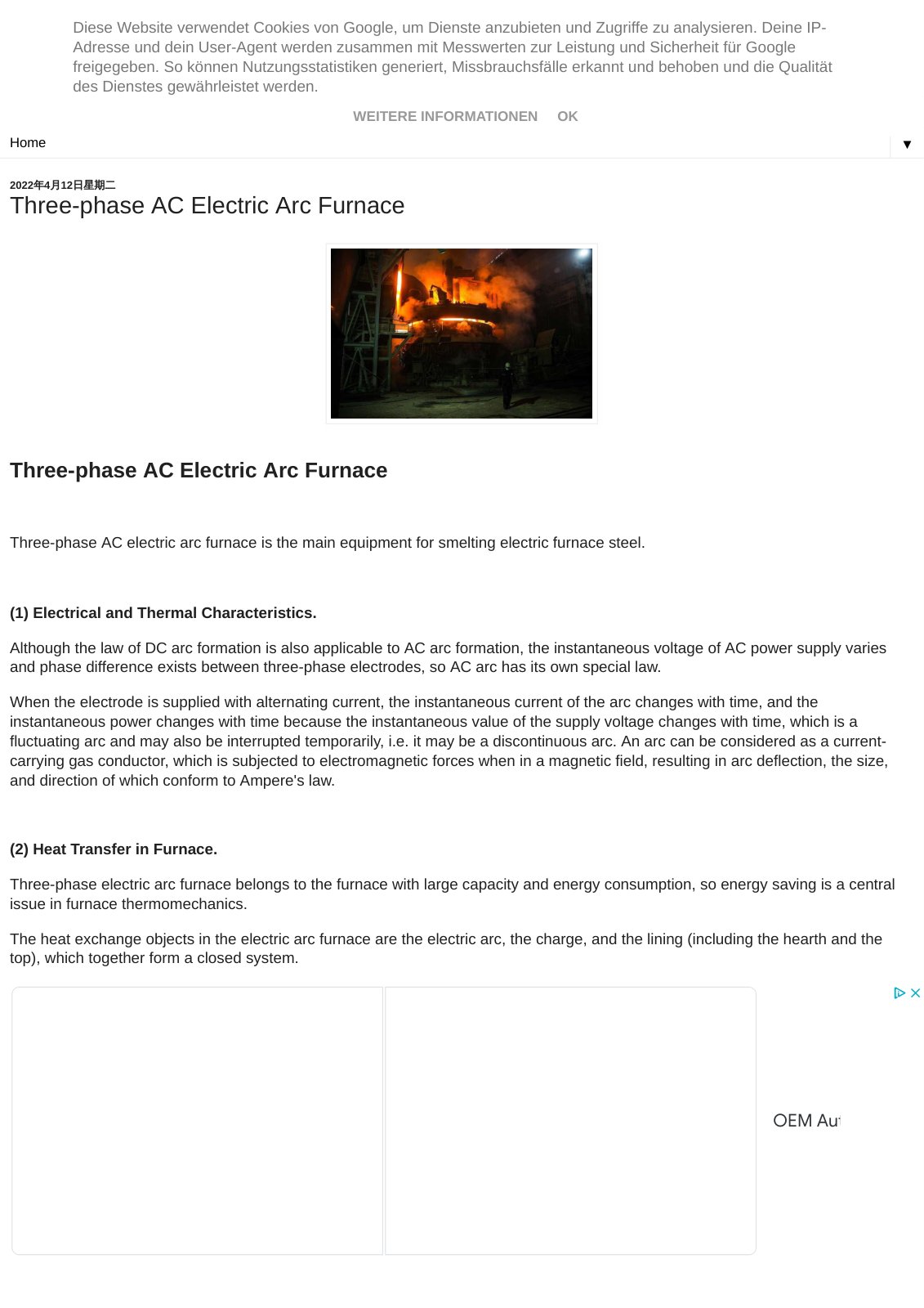 First page of www.electricarcfurnaces.com