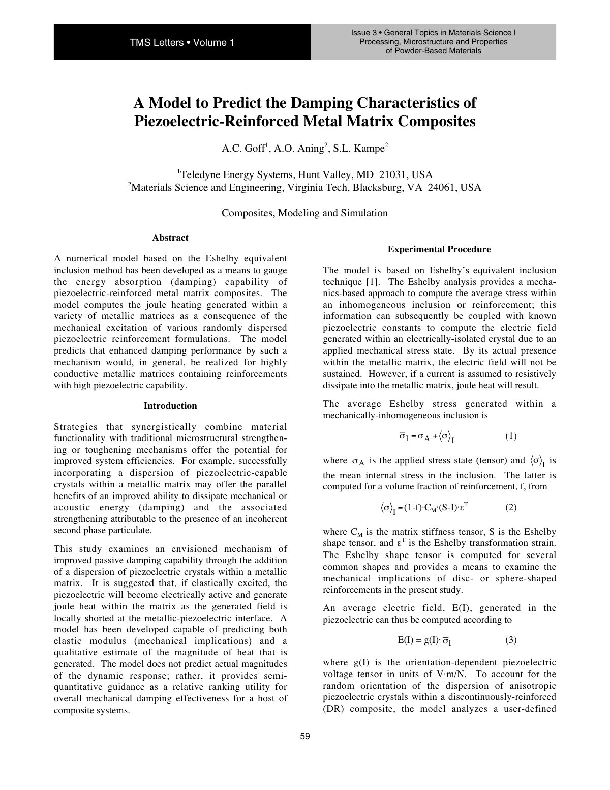 First page of LET 0403 59