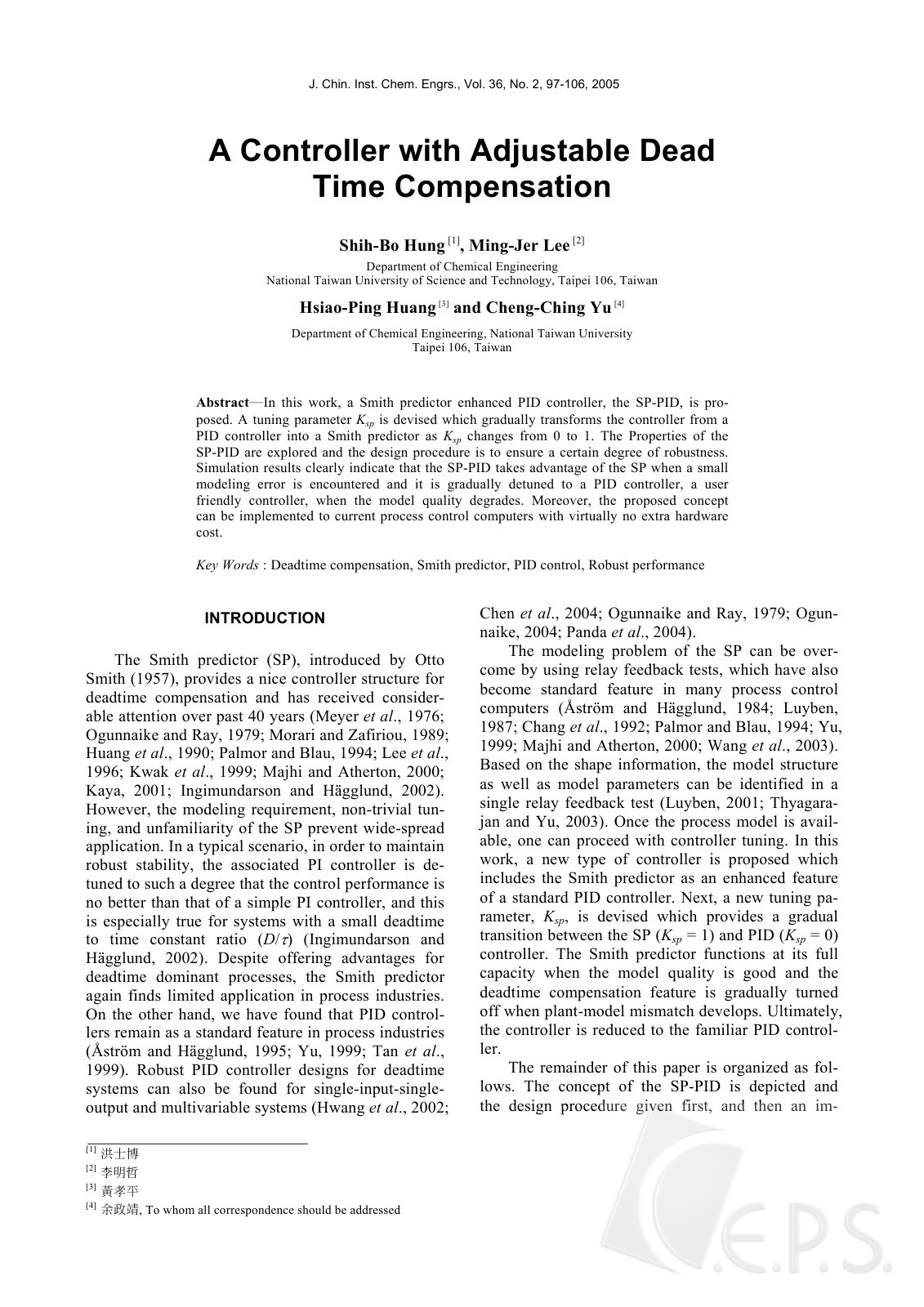 First page of A Controller with Adjustable Dead Time Compensation