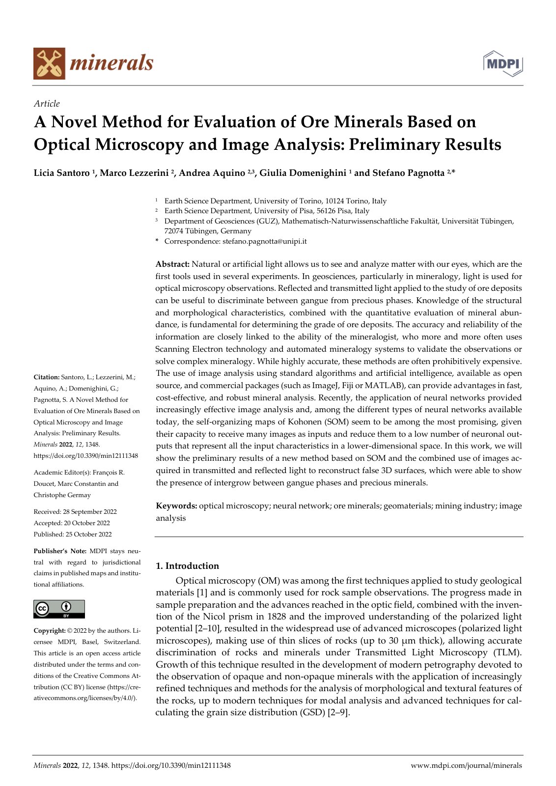First page of Type of the Paper (Article