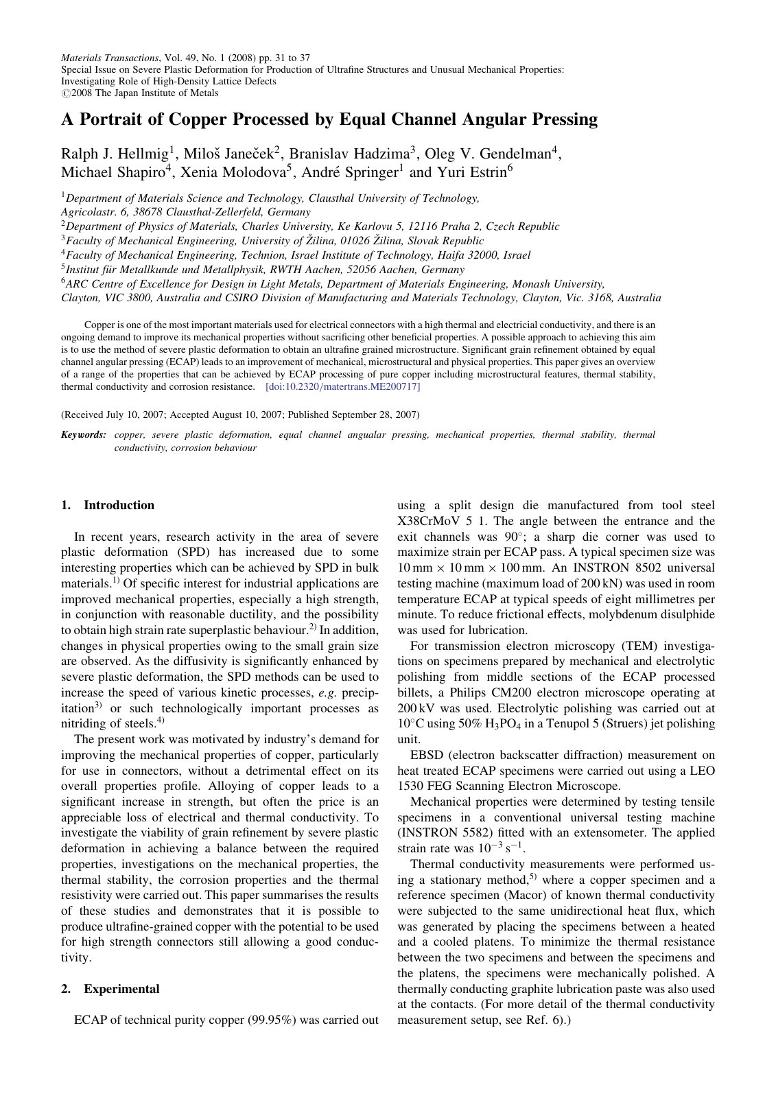 First page of A Portrait of Copper Processed by Equal