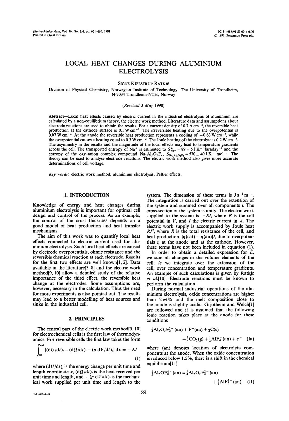 First page of Local heat changes during aluminium elec