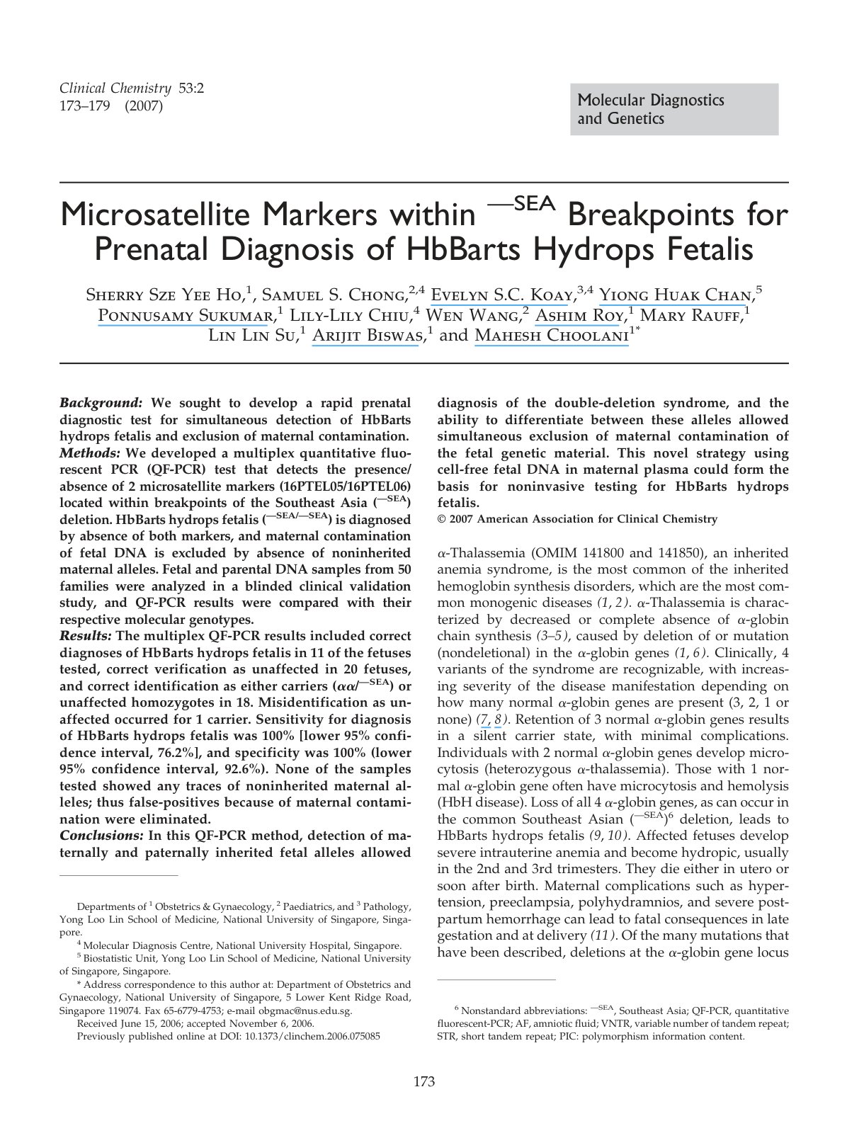 First page of Microsatellite Markers within SEA Breakp