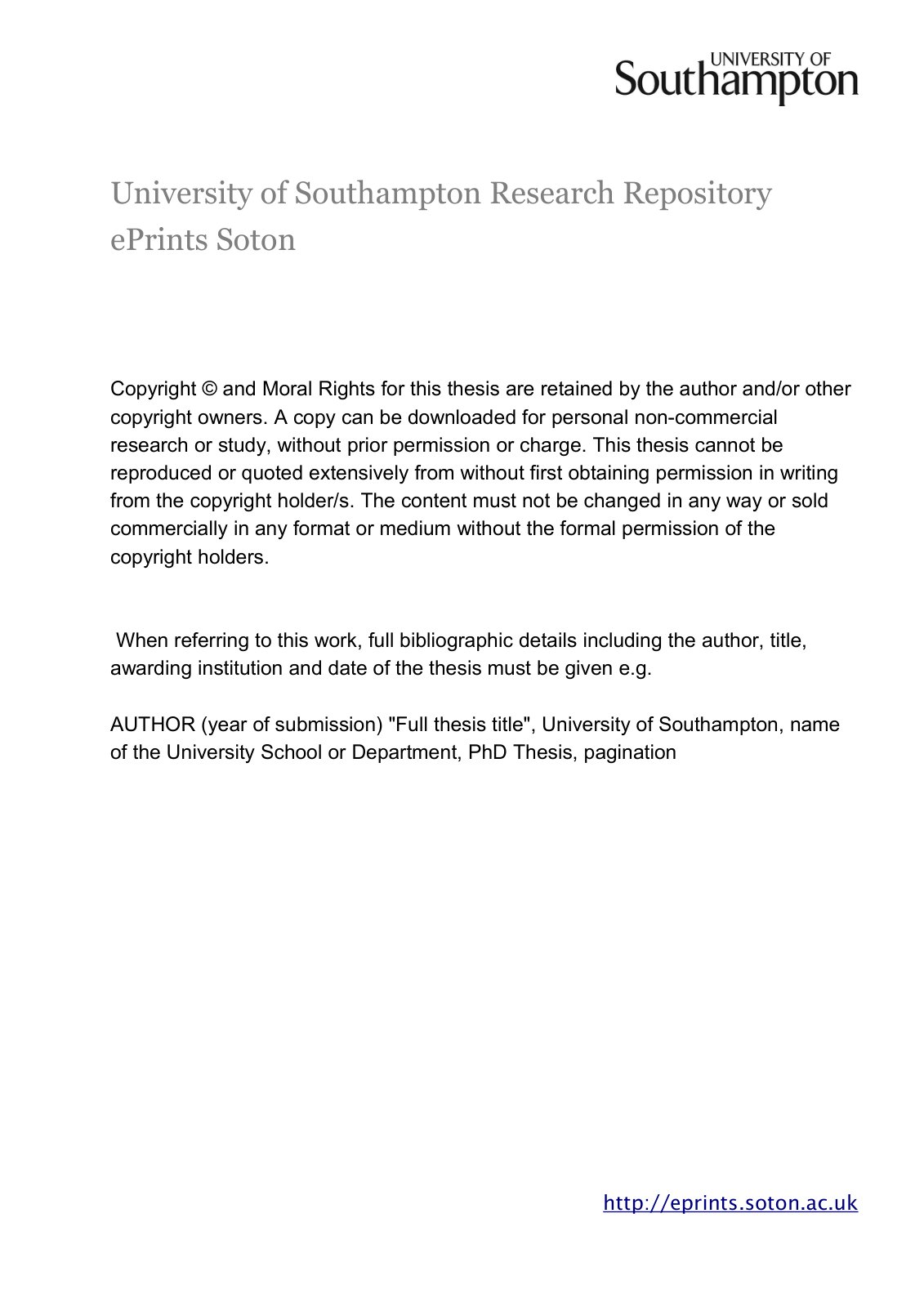 First page of University of Southampton Research Repository