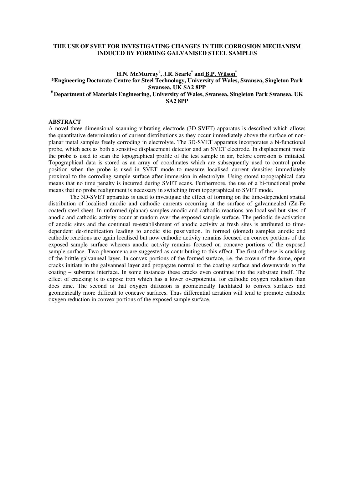 First page of THE USE OF SVET FOR INVESTIGATING CHANGE