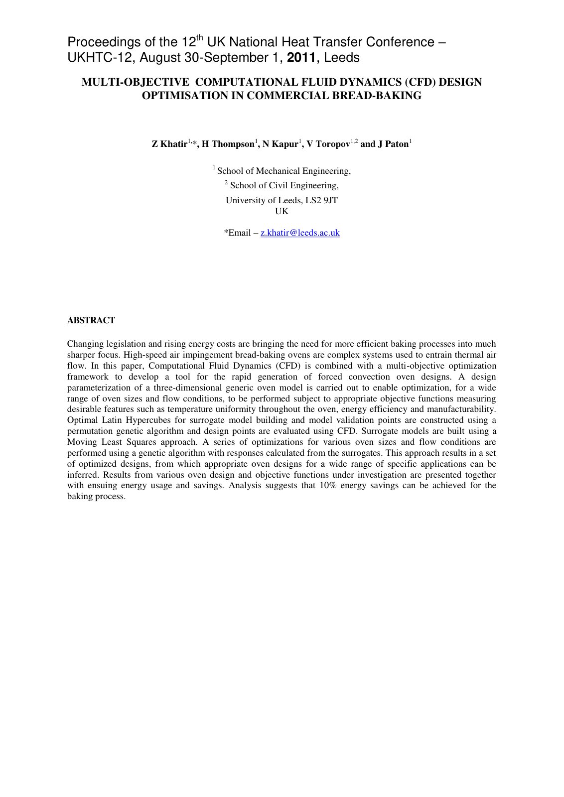 First page of Multi objective Computational Fluid Dyna