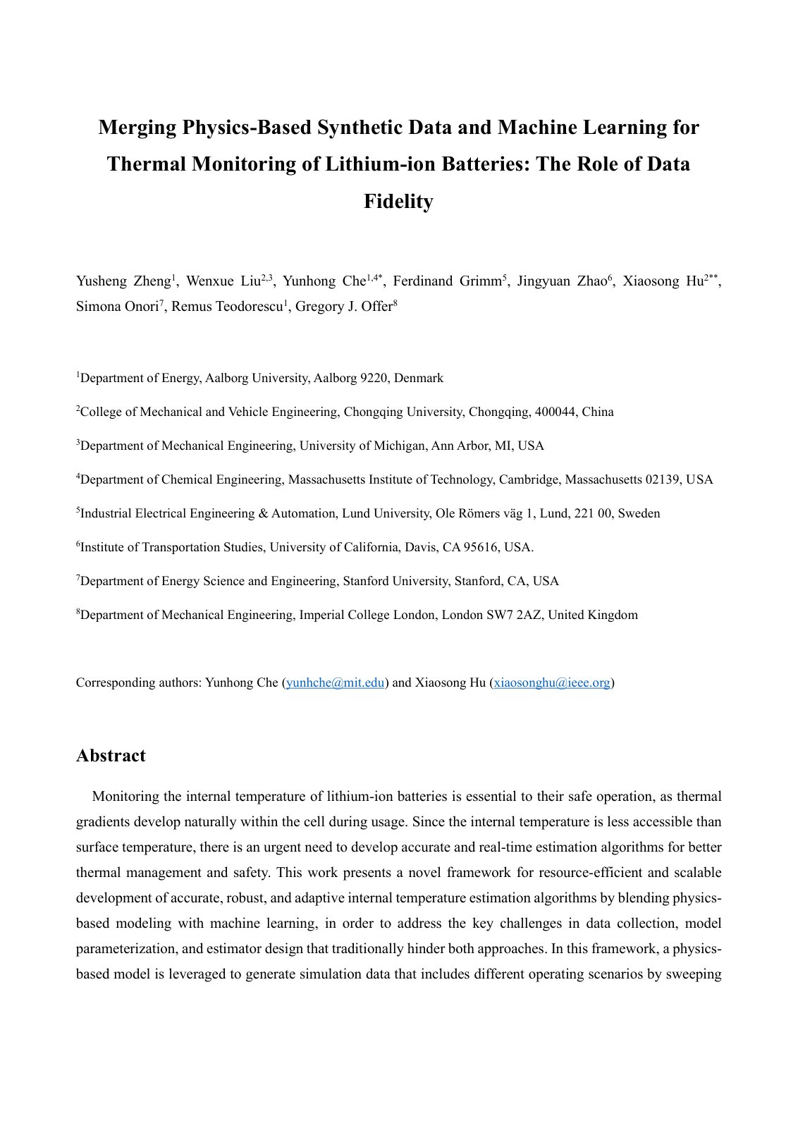 First page of Merging Physics-Based Synthetic Data and Machine Learning for