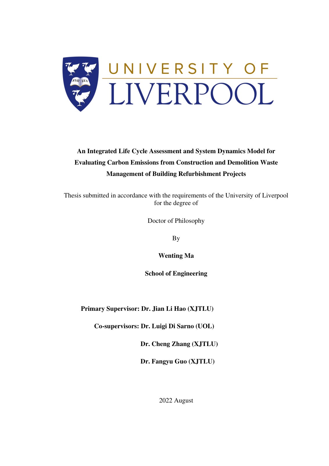 First page of An Integrated Life Cycle Assessment and System Dynamics Model for