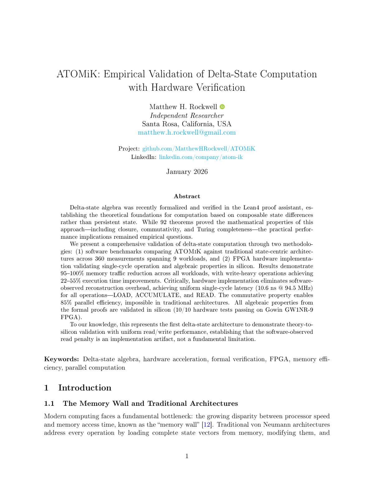 First page of ATOMiK Empirical Validation of Delta Sta