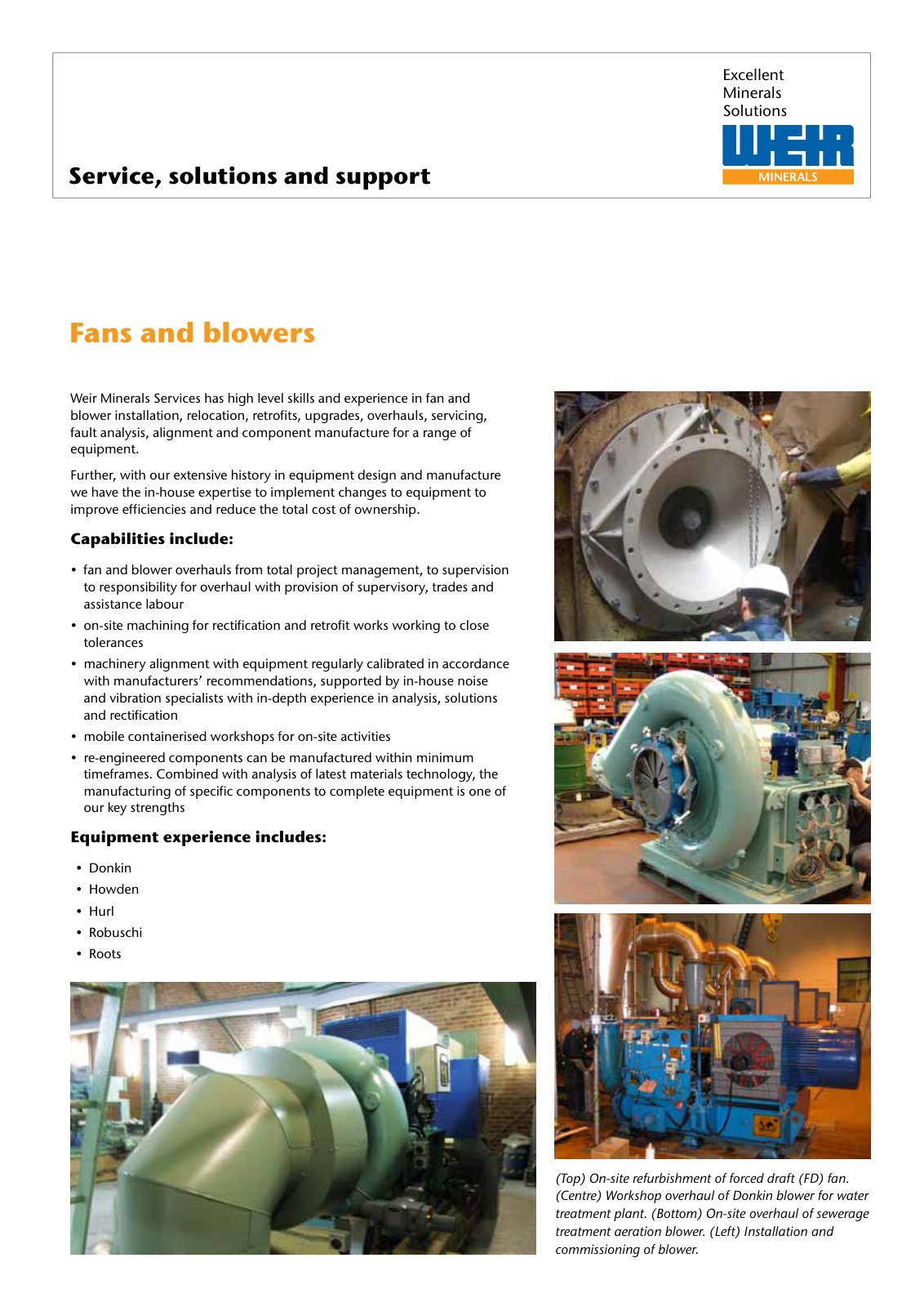 First page of Service solutions & support Fans & blowers PREVIEW