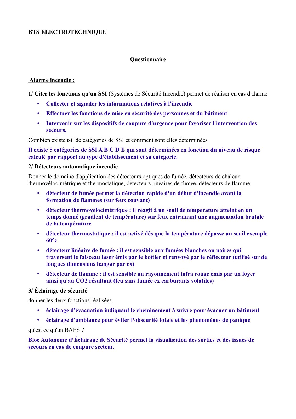 First page of BTS ELECTROTECHNIQUE