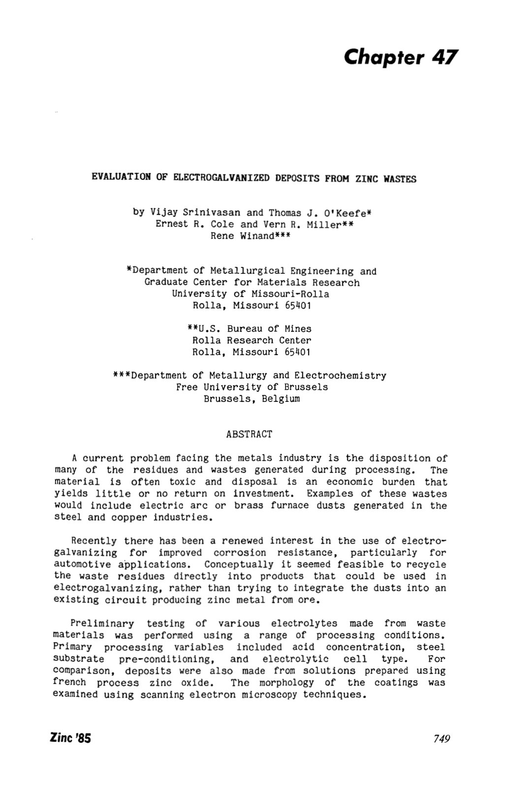 First page of EVALUATION OF ELECTROGALVANIZED DEPOSITS FROM ZINC WASTES