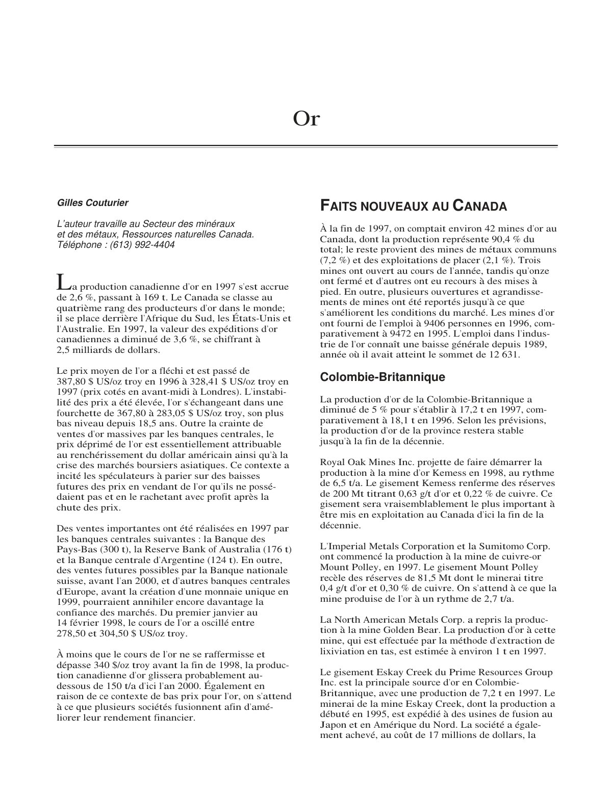 First page of or