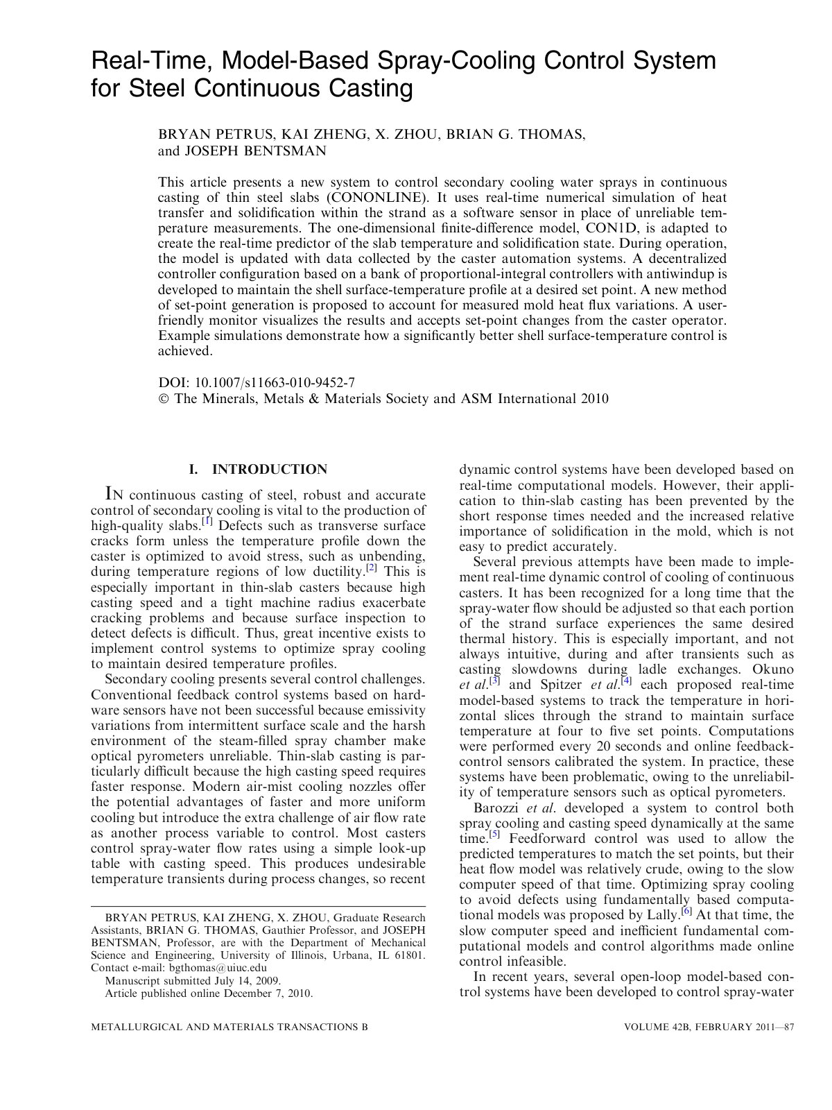First page of Real Time Model Based Spray Cooling Cont