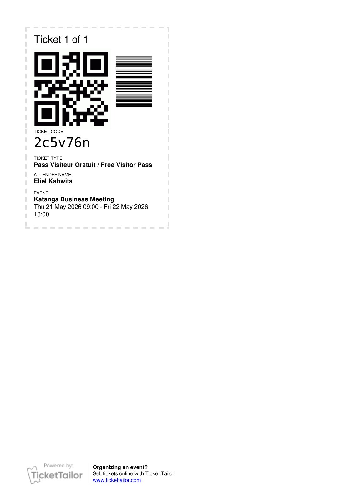 First page of ticket vouchers