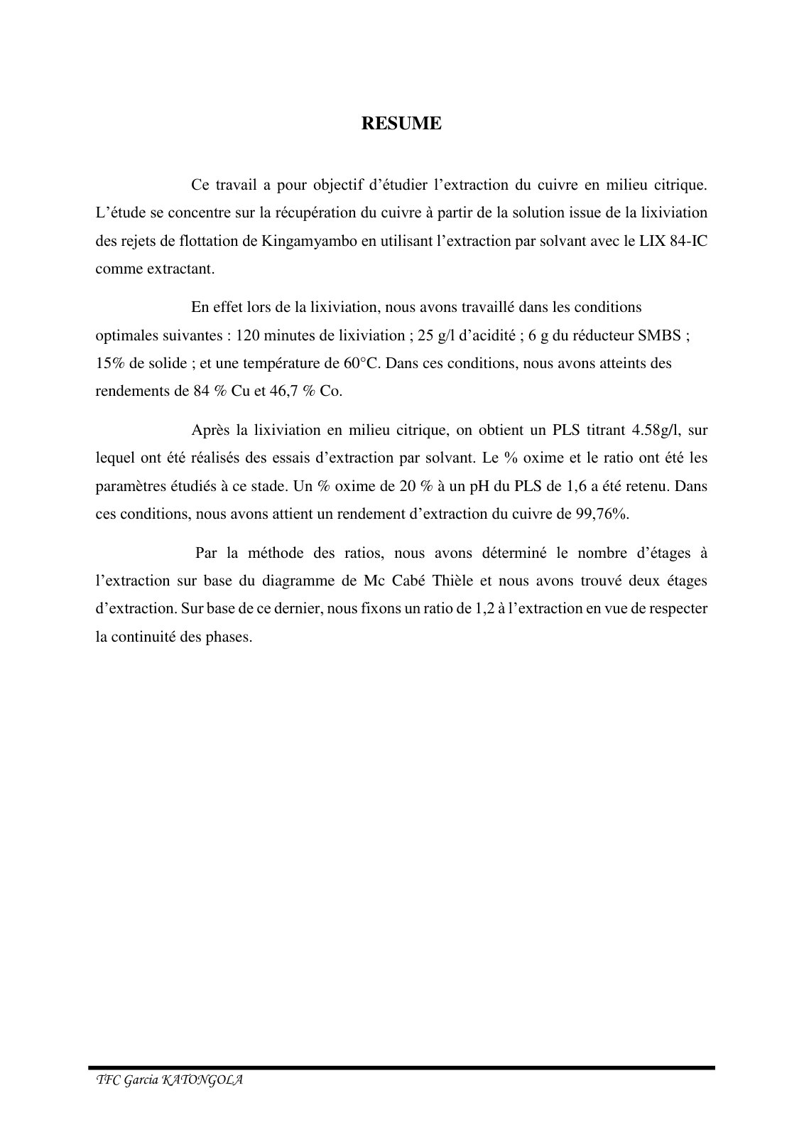 First page of Garcia tfc G3 kat finale