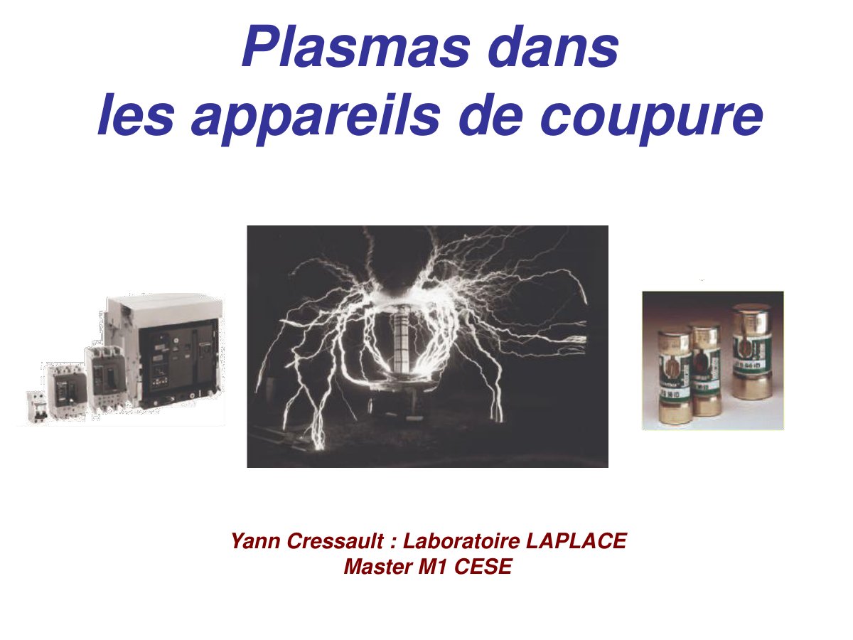 First page of plasma appareils coupure