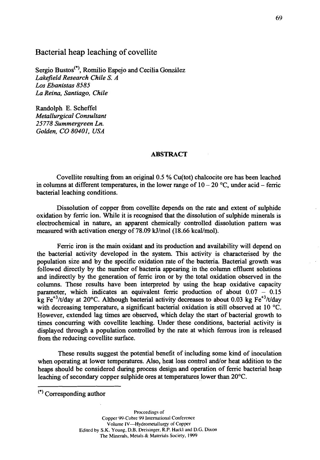 First page of Bacterial heap leaching of covellite