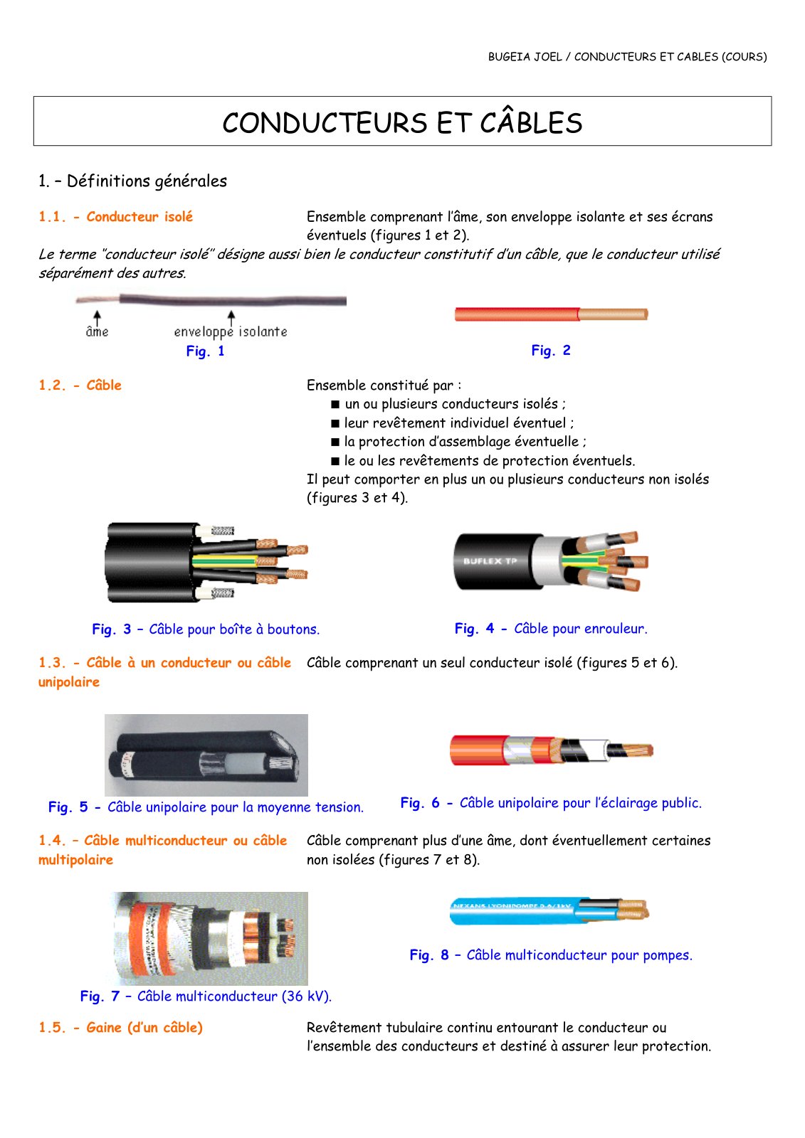 First page of conducteurs cables