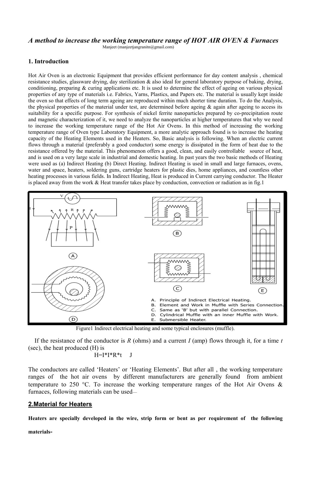 First page of Method to increase the working temperatu