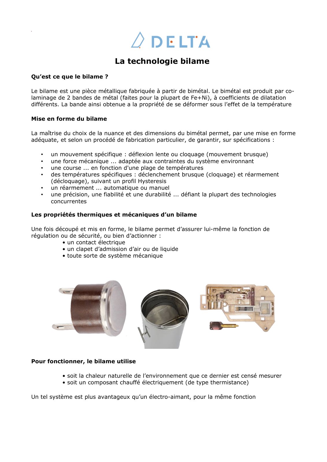 First page of technologie bilame