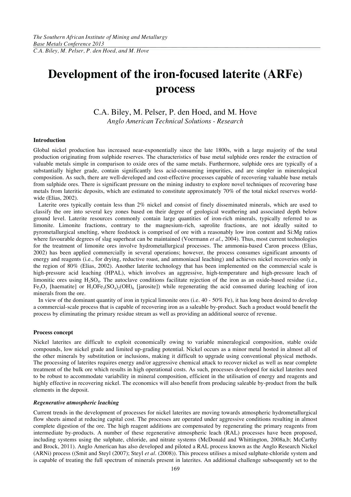 First page of Development of the iron focused laterite