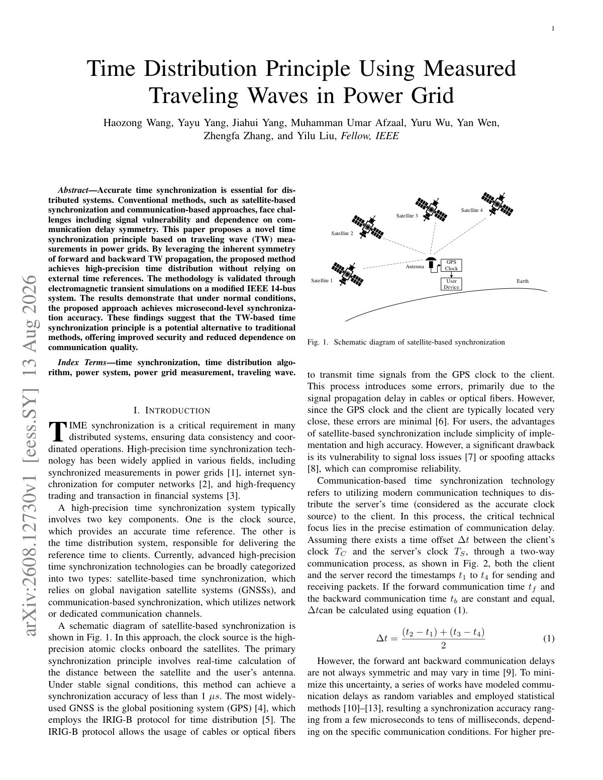 First page of 2026 Wang Traveling Wave Time Distribution
