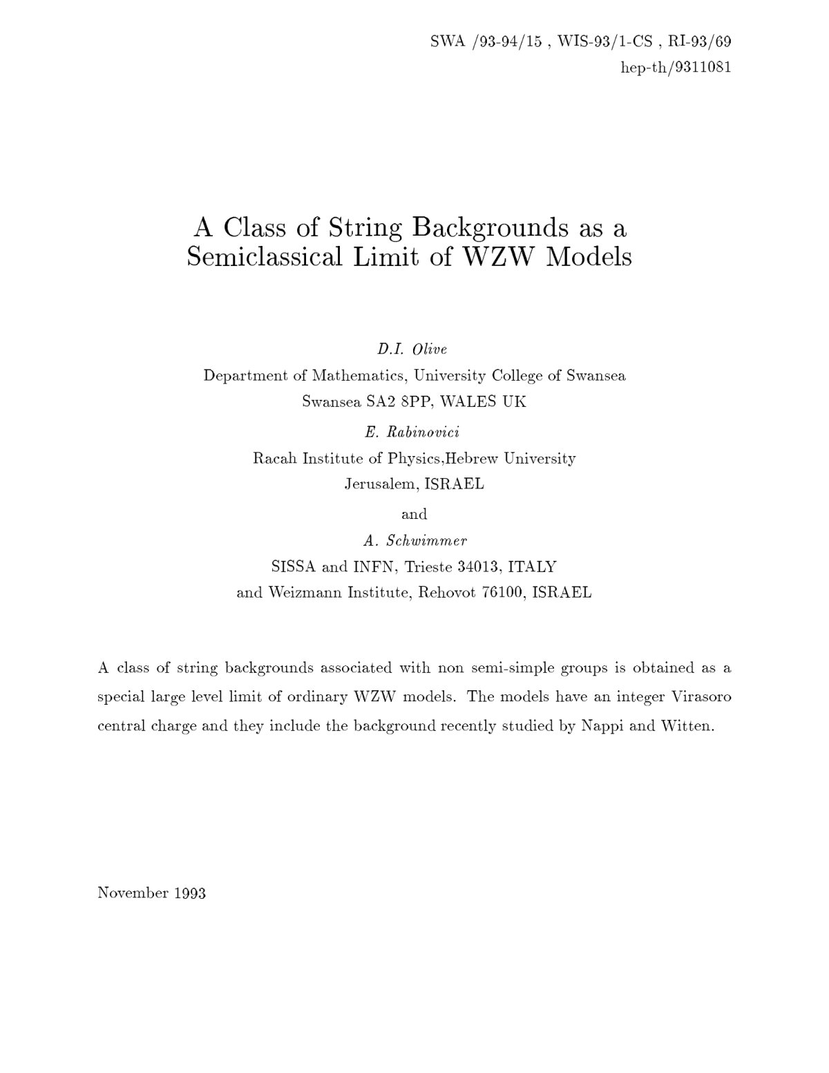 First page of Document Title