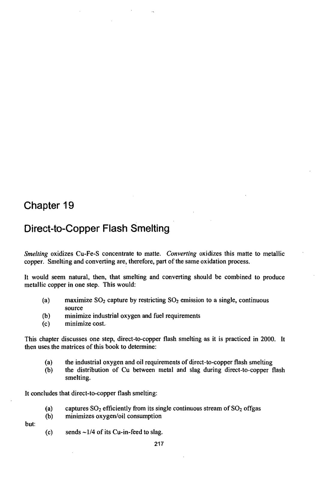 First page of Direct-to-Copper Flash Smelting