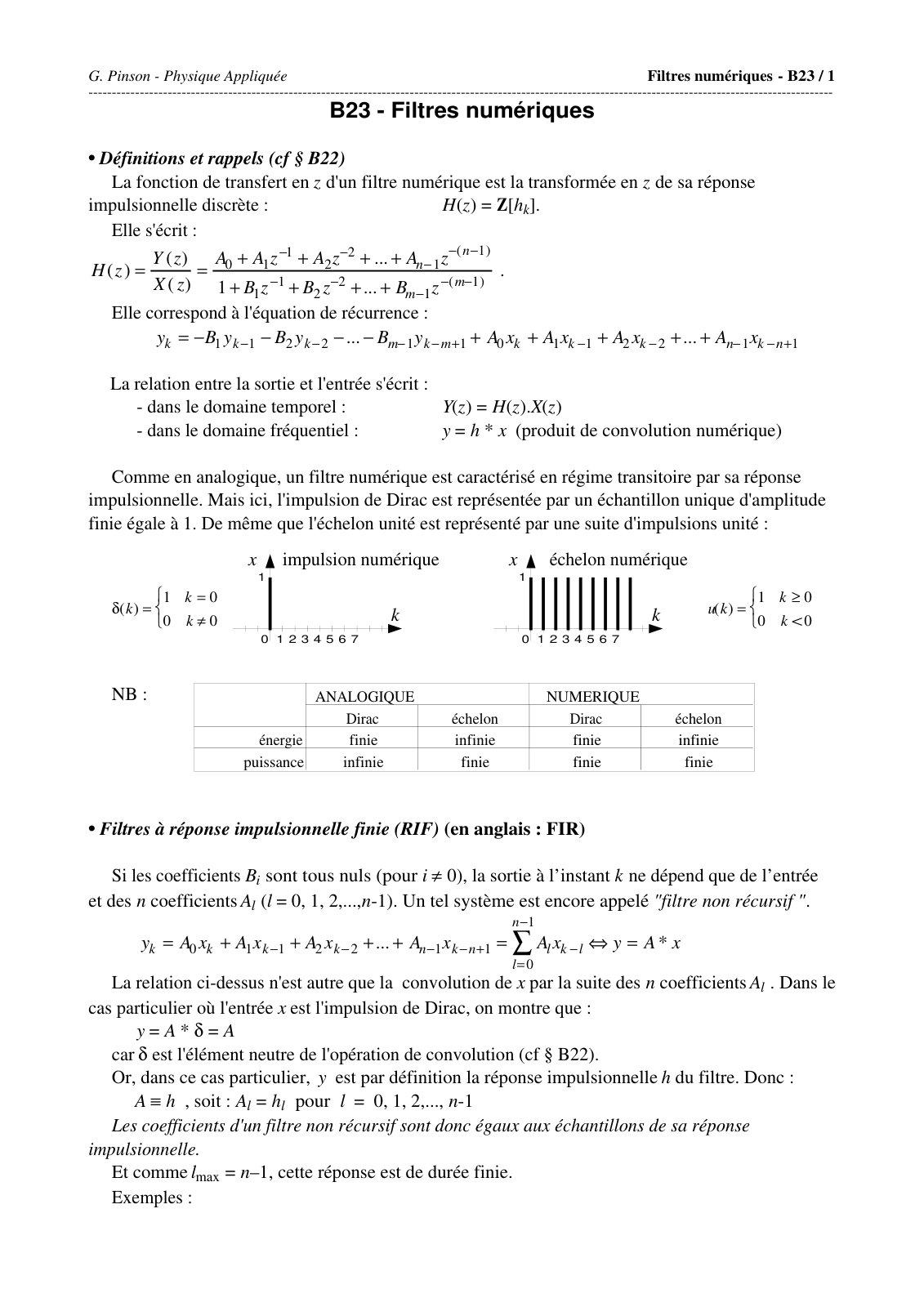 First page of filtres num