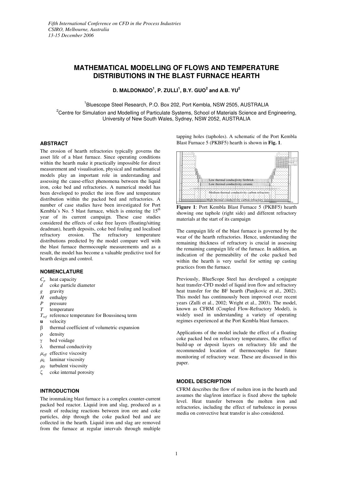 First page of Mathematical Modelling of Flows and Temp