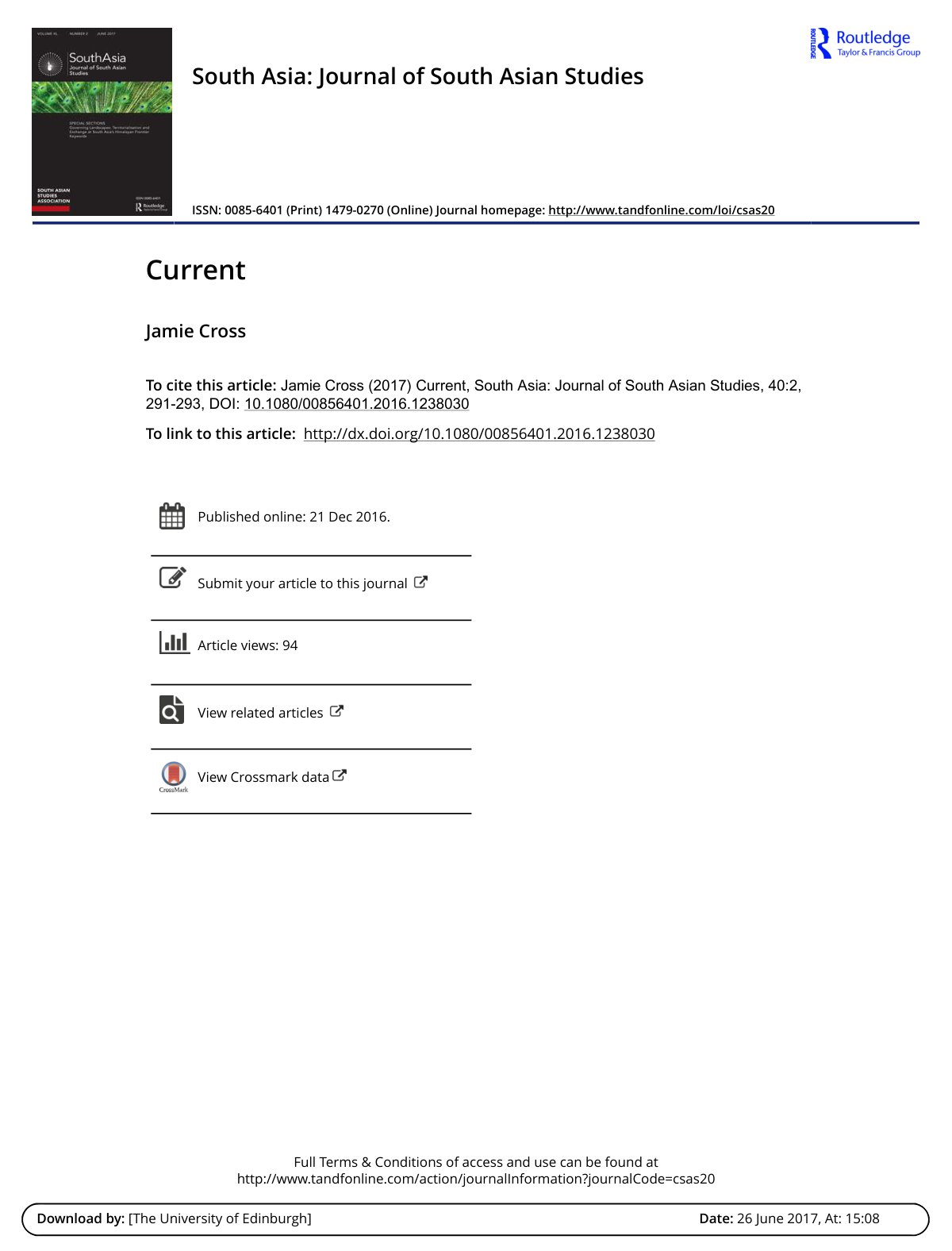 First page of Current