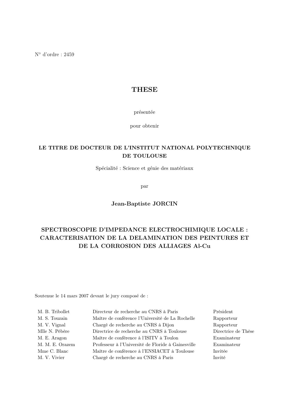 First page of Spectroscopie dimpedance electrochimique