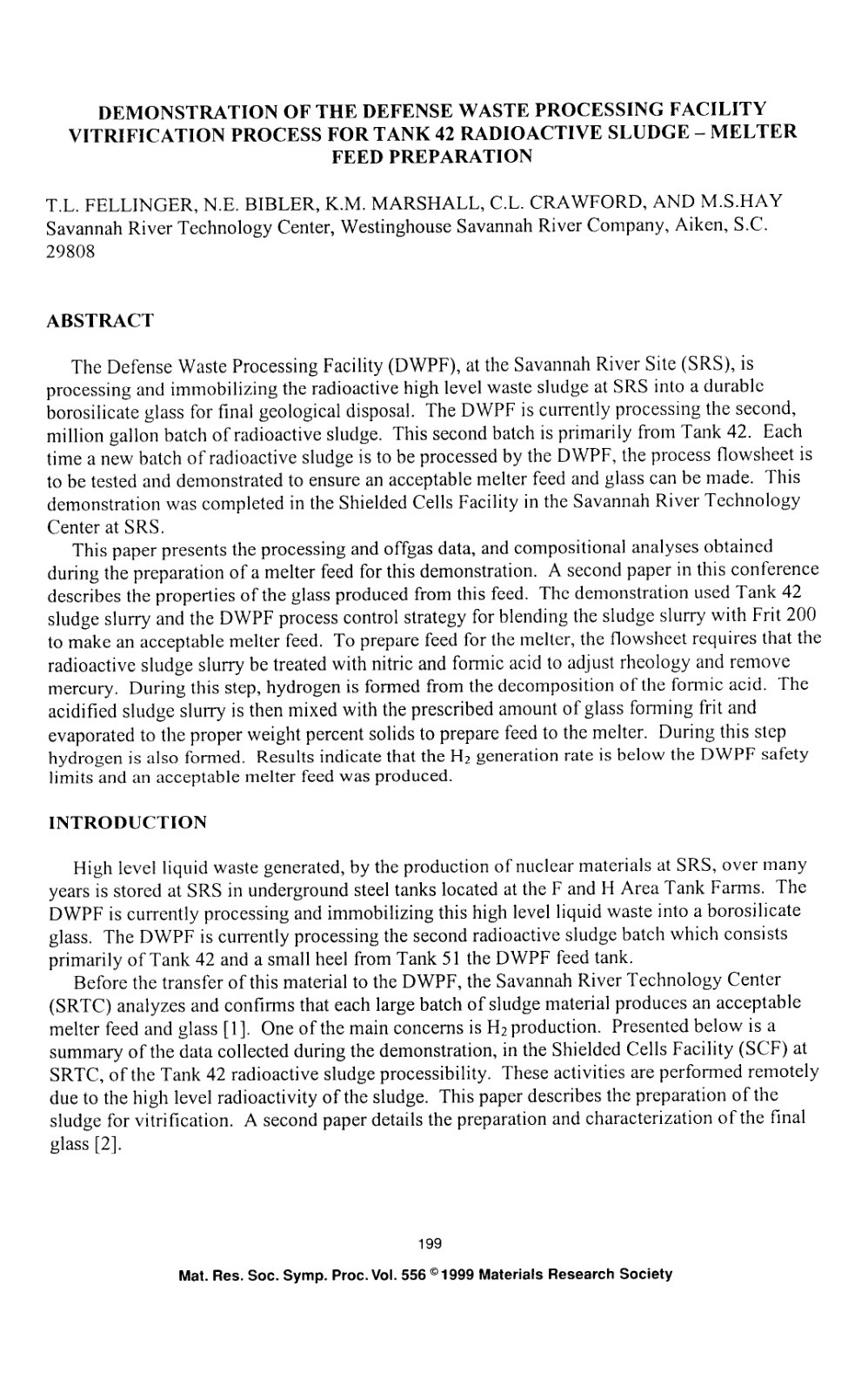 First page of Demonstration of the defense waste proce