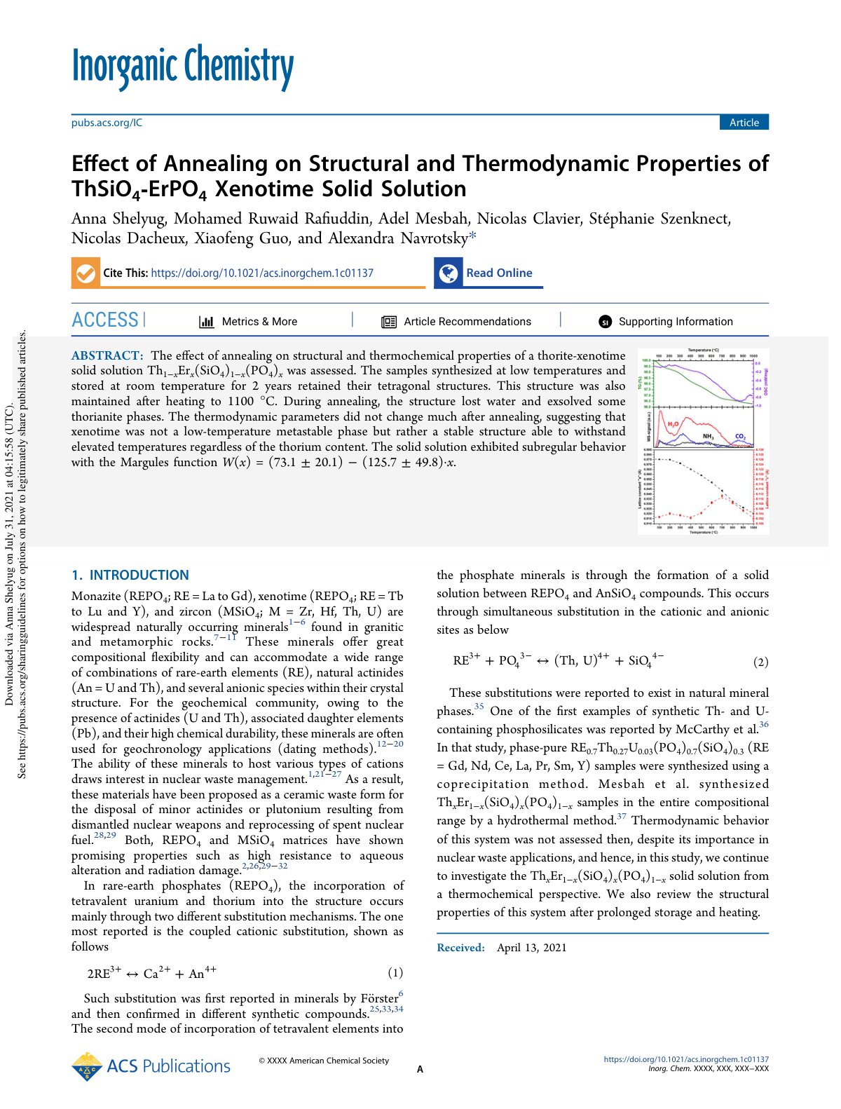 First page of Effect of Annealing on Structural and Th