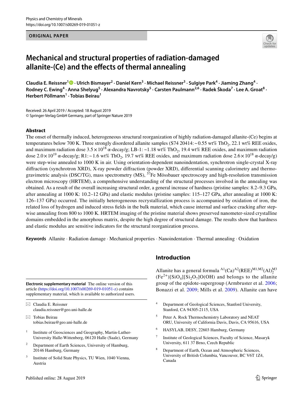 First page of Mechanical and structural properties of
