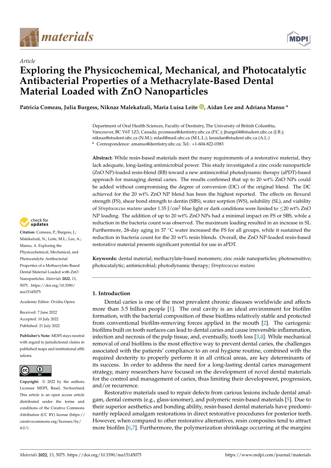First page of Exploring the Physicochemical Mechanical