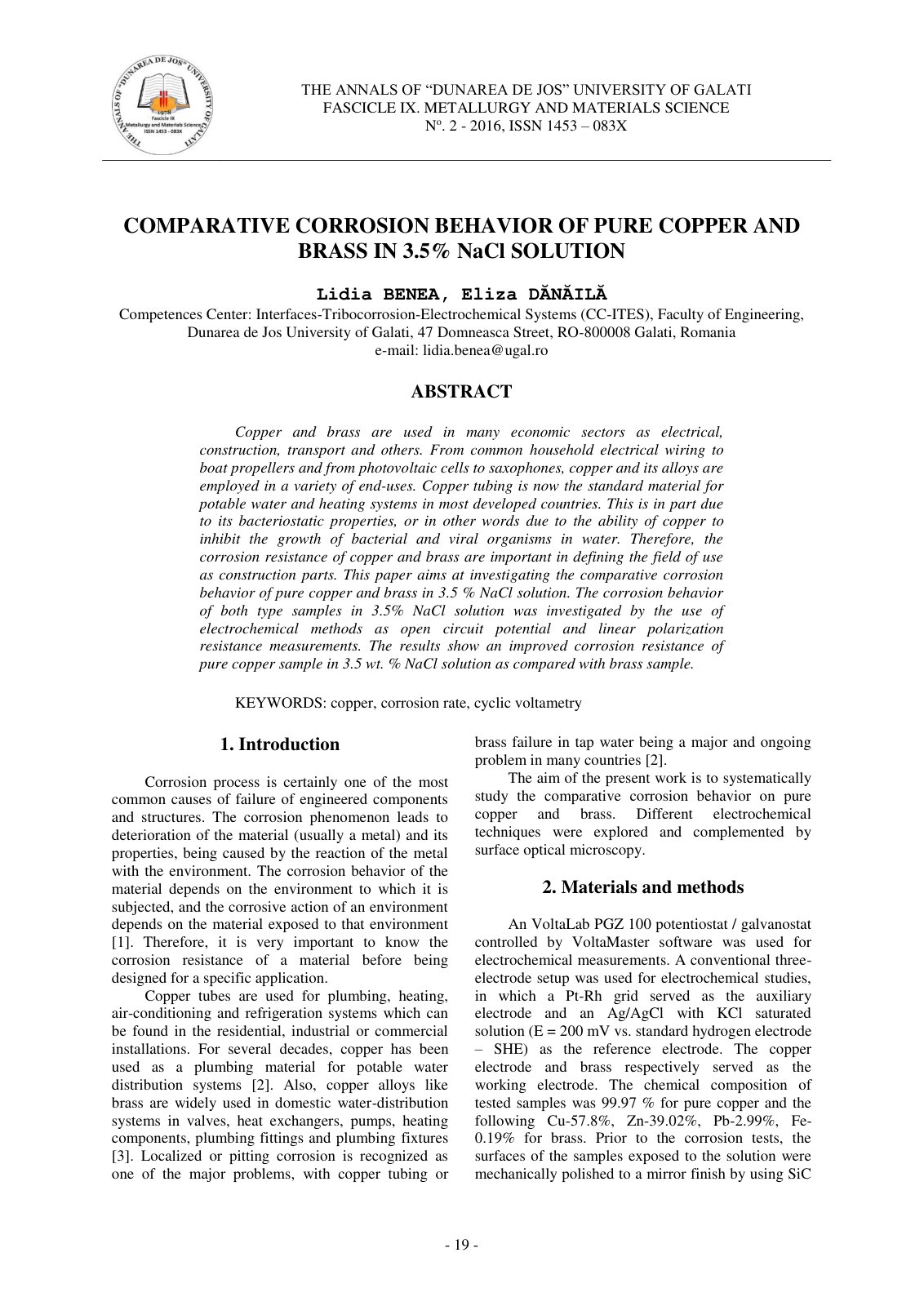 First page of COMPARATIVE CORROSION BEHAVIOR OF PURE C