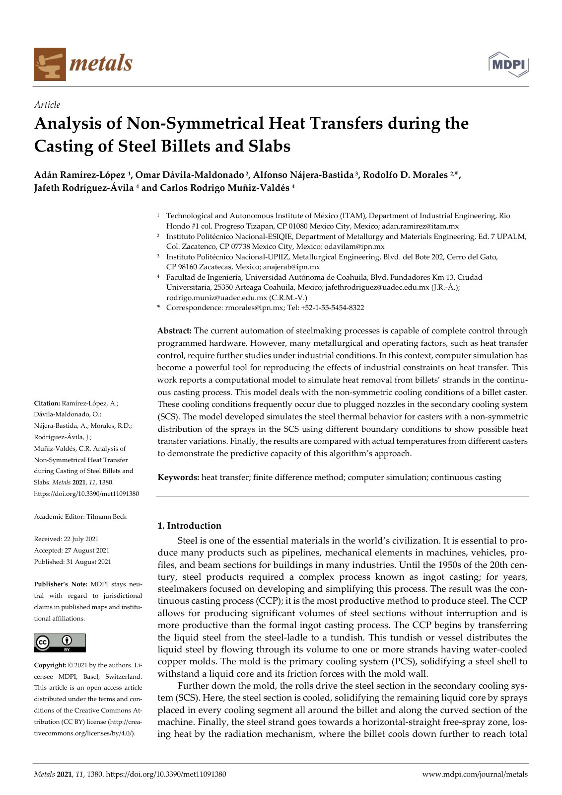 First page of Analysis of Non Symmetrical Heat Transfe