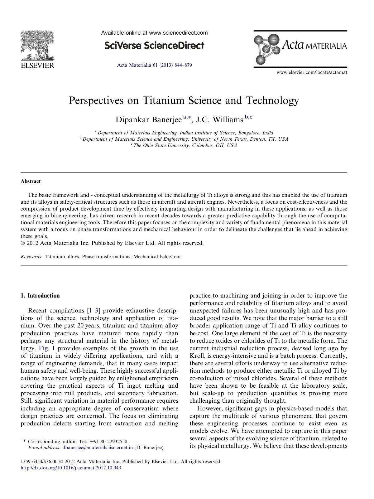 First page of Perspectives on Titanium Science and Tec