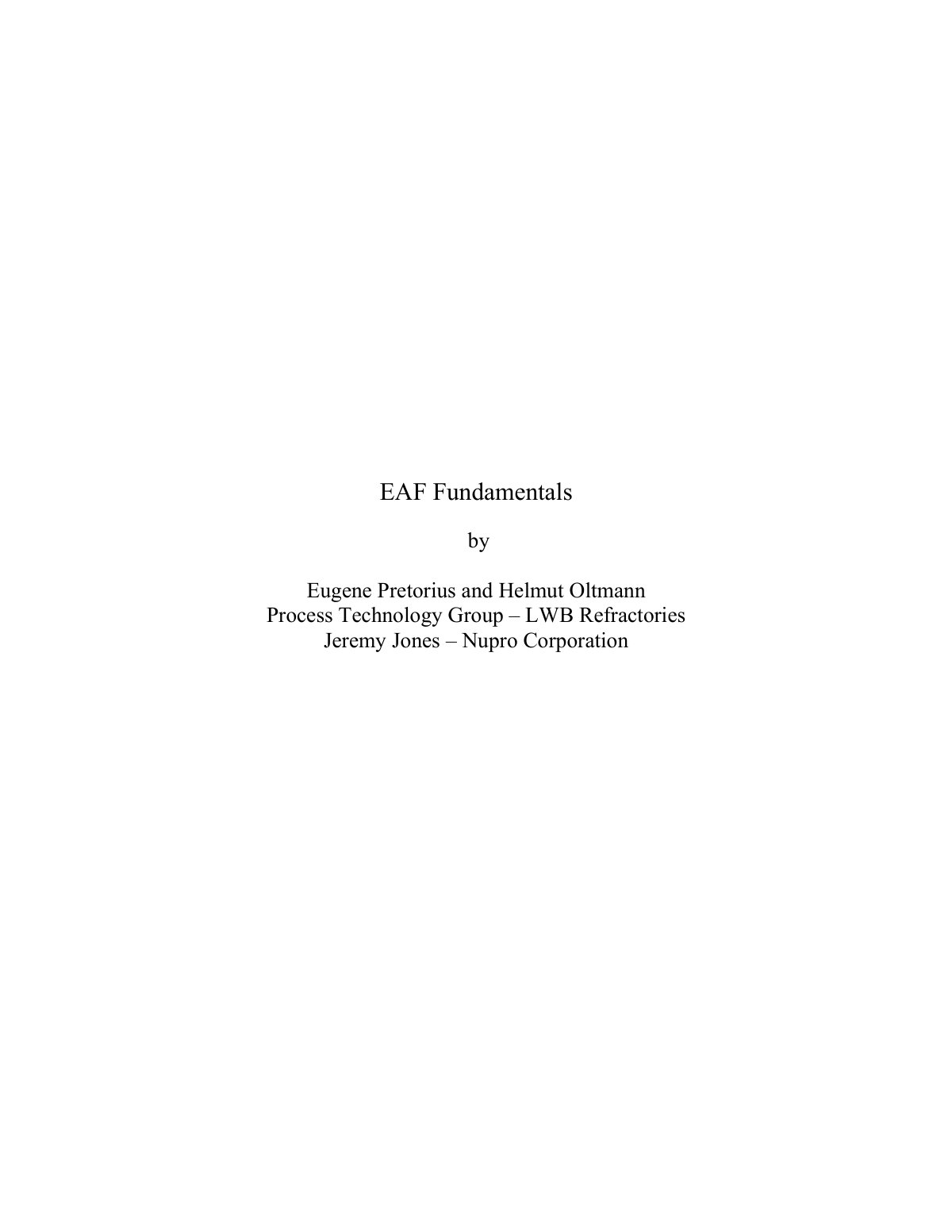 First page of 335212343 Fundamentals of the EAF Process 1