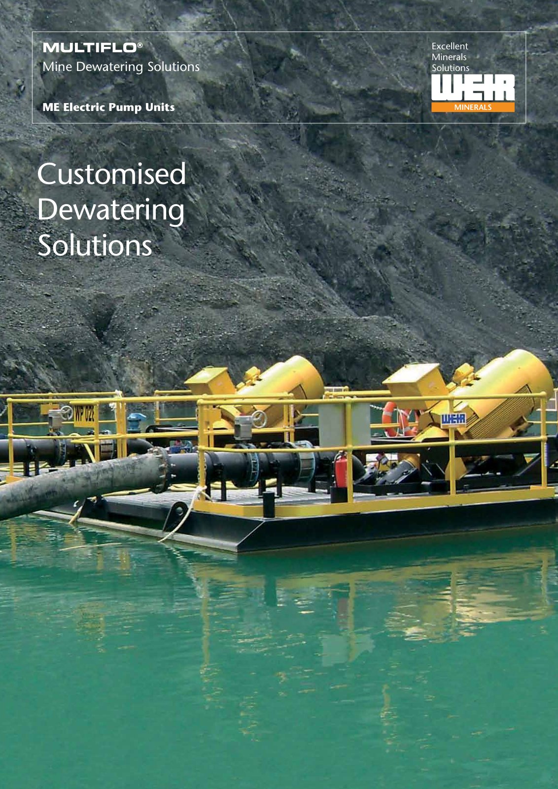 First page of MULTIFLO Mine Dewatering Solutions ME Electric Pump Units PREVIEW