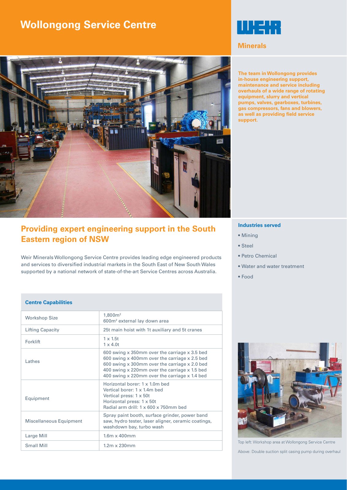 First page of AU0664 Service Centre Capability Wollongong PREVIEW